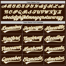 Load image into Gallery viewer, Custom Brown White-Old Gold Authentic Baseball Jersey