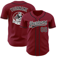 Load image into Gallery viewer, Custom Crimson Black-White Authentic Baseball Jersey