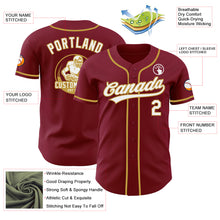 Load image into Gallery viewer, Custom Crimson White-Old Gold Authentic Baseball Jersey