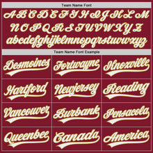 Load image into Gallery viewer, Custom Crimson White-Old Gold Authentic Baseball Jersey