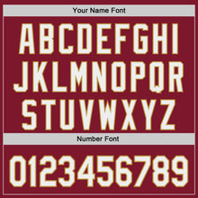 Load image into Gallery viewer, Custom Crimson White-Old Gold Authentic Baseball Jersey