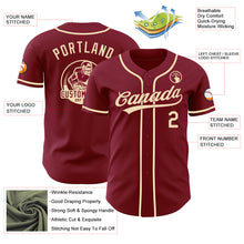 Laden Sie das Bild in den Galerie-Viewer, Custom Crimson-Cream Authentic Baseball Jersey