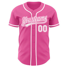 Load image into Gallery viewer, Custom Pink-White Authentic Baseball Jersey