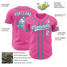 Load image into Gallery viewer, Custom Pink White-Teal Authentic Baseball Jersey