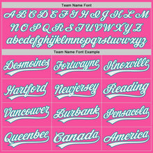 Load image into Gallery viewer, Custom Pink White-Teal Authentic Baseball Jersey