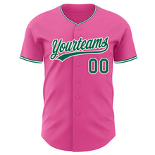Laden Sie das Bild in den Galerie-Viewer, Custom Pink Kelly Green-White Authentic Baseball Jersey