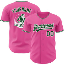 Load image into Gallery viewer, Custom Pink Green-White Authentic Baseball Jersey