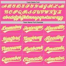 Load image into Gallery viewer, Custom Pink White-Yellow Authentic Baseball Jersey