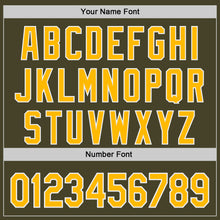 Load image into Gallery viewer, Custom Olive Gold-White Authentic Baseball Jersey