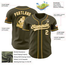 Laden Sie das Bild in den Galerie-Viewer, Custom Olive Cream-Old Gold Authentic Baseball Jersey