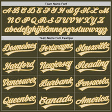 Laden Sie das Bild in den Galerie-Viewer, Custom Olive Cream-Old Gold Authentic Baseball Jersey