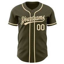 Load image into Gallery viewer, Custom Olive-Cream Authentic Baseball Jersey