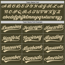 Load image into Gallery viewer, Custom Olive-Cream Authentic Baseball Jersey