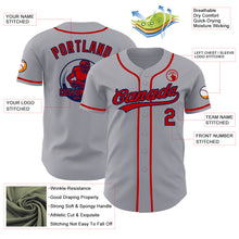 Load image into Gallery viewer, Custom Gray Red-Navy Authentic Baseball Jersey