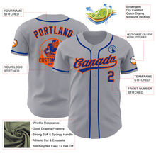 Load image into Gallery viewer, Custom Gray Royal-Orange Authentic Baseball Jersey