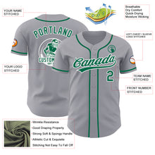 Laden Sie das Bild in den Galerie-Viewer, Custom Gray Kelly Green-White Authentic Baseball Jersey