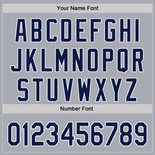 Load image into Gallery viewer, Custom Gray Navy-White Authentic Baseball Jersey