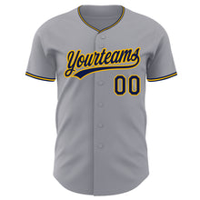 Load image into Gallery viewer, Custom Gray Navy-Gold Authentic Baseball Jersey