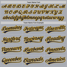 Load image into Gallery viewer, Custom Gray Navy-Gold Authentic Baseball Jersey