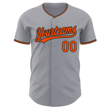 Load image into Gallery viewer, Custom Gray Orange-Black Authentic Baseball Jersey