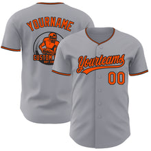 Load image into Gallery viewer, Custom Gray Orange-Black Authentic Baseball Jersey
