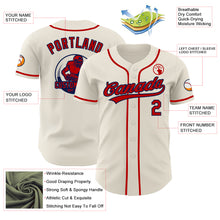 Load image into Gallery viewer, Custom Cream Red-Navy Authentic Baseball Jersey