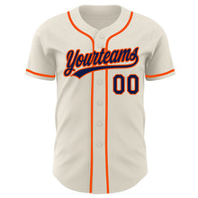 Load image into Gallery viewer, Custom Cream Navy-Orange Authentic Baseball Jersey