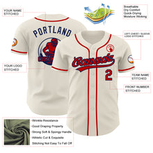 Load image into Gallery viewer, Custom Cream Red-Navy Authentic Baseball Jersey