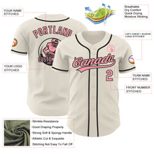 Laden Sie das Bild in den Galerie-Viewer, Custom Cream Medium Pink-Black Authentic Baseball Jersey