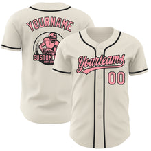 Laden Sie das Bild in den Galerie-Viewer, Custom Cream Medium Pink-Black Authentic Baseball Jersey