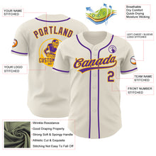 Load image into Gallery viewer, Custom Cream Purple-Gold Authentic Baseball Jersey