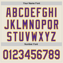 Load image into Gallery viewer, Custom Cream Purple-Gold Authentic Baseball Jersey