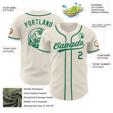 Laden Sie das Bild in den Galerie-Viewer, Custom Cream-Kelly Green Authentic Baseball Jersey