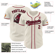 Load image into Gallery viewer, Custom Cream Crimson-Black Authentic Baseball Jersey
