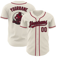 Load image into Gallery viewer, Custom Cream Crimson-Black Authentic Baseball Jersey