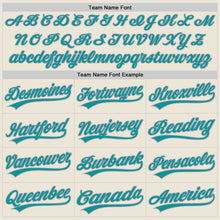 Load image into Gallery viewer, Custom Cream Teal-Gray Authentic Baseball Jersey