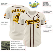 Load image into Gallery viewer, Custom Cream Brown-Gold Authentic Baseball Jersey