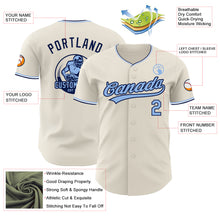 Load image into Gallery viewer, Custom Cream Light Blue Navy-White Authentic Baseball Jersey
