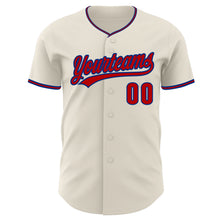 Load image into Gallery viewer, Custom Cream Red-Royal Authentic Baseball Jersey