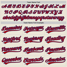 Load image into Gallery viewer, Custom Cream Red-Royal Authentic Baseball Jersey