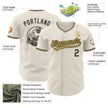 Load image into Gallery viewer, Custom Cream Black-Old Gold Authentic Baseball Jersey
