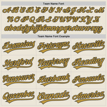 Load image into Gallery viewer, Custom Cream Black-Old Gold Authentic Baseball Jersey