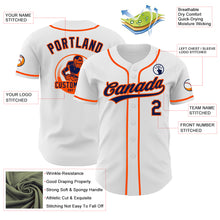 Load image into Gallery viewer, Custom White Navy-Orange Authentic Baseball Jersey