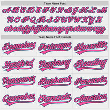 Load image into Gallery viewer, Custom White Light Blue Black-Pink Authentic Baseball Jersey