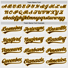 Load image into Gallery viewer, Custom White Brown-Gold Authentic Baseball Jersey