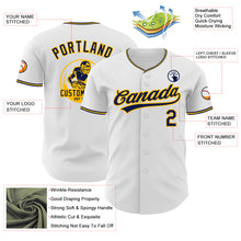 Load image into Gallery viewer, Custom White Navy-Gold Authentic Baseball Jersey