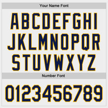 Load image into Gallery viewer, Custom White Navy-Gold Authentic Baseball Jersey