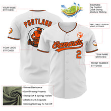 Load image into Gallery viewer, Custom White Orange-Black Authentic Baseball Jersey