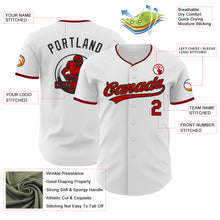Load image into Gallery viewer, Custom White Red-Black Authentic Baseball Jersey