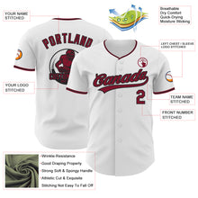 Load image into Gallery viewer, Custom White Crimson-Black Authentic Baseball Jersey